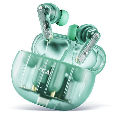 boAt Airdopes 191 ANC, 32dB ANC, Ambient Mode, 60HRS Battery, 4Mics ENx, in-Ear Detection, IWP Tech, Fast Charge, v5.3 Bluetooth Earbuds, TWS Ear Buds Wireless Earphones with mic (Pellucid Green)