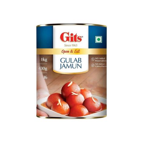 Gits Gulab Jamun Tin(1kg) & Gits Rasgulla Tin(1kg) Combo