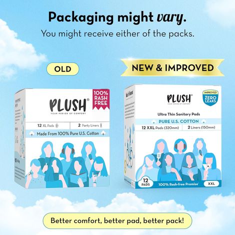 Plush Sanitary Pads + 2 Panty Liner | XXL | 12 pcs