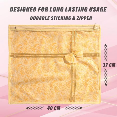 Kuber Industries Printed Non Woven Saree Cover Set Of 12 Pcs (With Zip Lock)