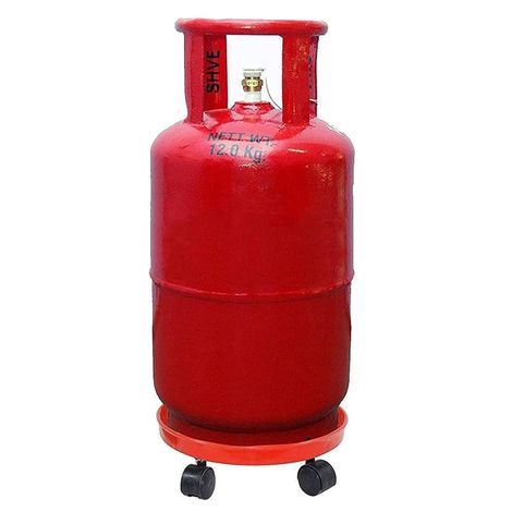 Crystal Hard Plastic Gas Cylinder Trolley | Colour May Vary