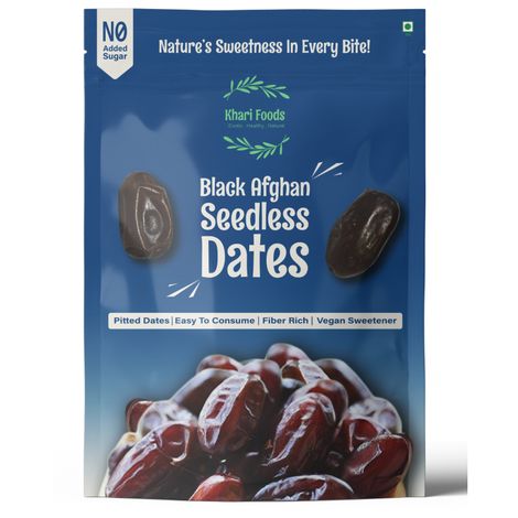Khari Foods Black Afghan Seedless Dates / Khajur
