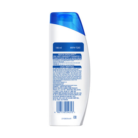 Head & Shoulders 2-In-1 Cool Menthol Anti Dandruff Shampoo + Conditioner For Women & Men
