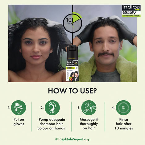 Indica Easy Do-It-Yourself Hair Color Shampoo Pump Pack