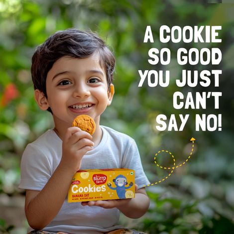 Slurrp Farm Banana Oat Cookies - No Maida & No refined Sugar, 88 gm