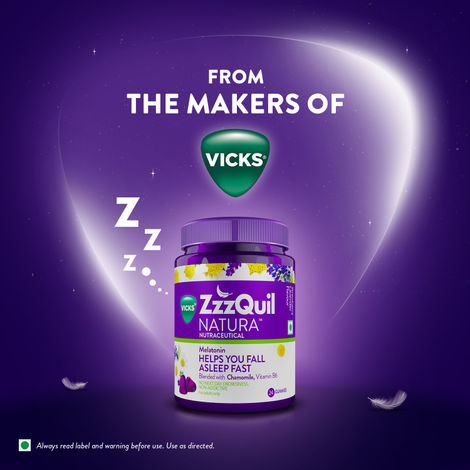 Vicks ZzzQuil Natura, Non-Addictive Sleep-Aid Gummy, Melatonin Helps You Fall Asleep Fast