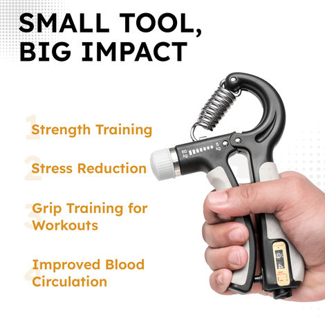Slovic upto 60kg Adjustable Hand Grip Strengthener for Forearm & Wrist Strengthening with Counter