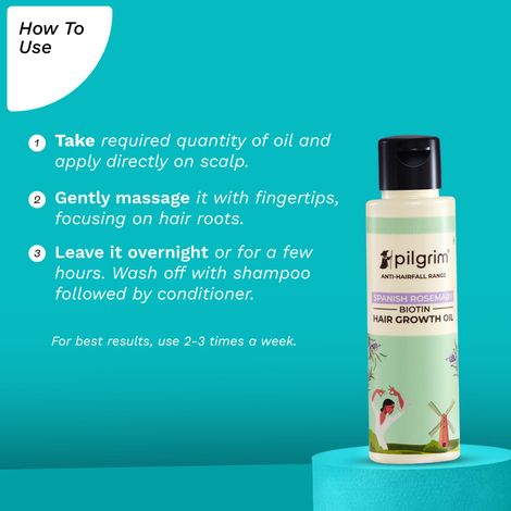 Pilgrim Spanish Rosemary & Biotin Hair Growth Oil helps Control Hairfall & strengthens Hair