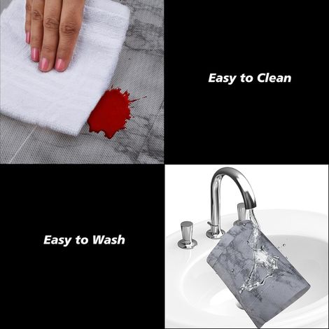 Kuber Industries Marble Table Placemat for Dining Room|6 Piece Set|Gray