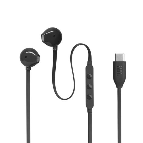 JBL Tune 305 Wired In-Ear Type C Headphones, Hi-Res Audio With Digital-To-Analog Converter (Black)