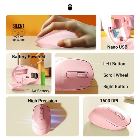 Zebronics Companion 201 2.4ghz Wireless Keyboard and Mouse Combo | 83 Keys | Ai Assist Key | Pink