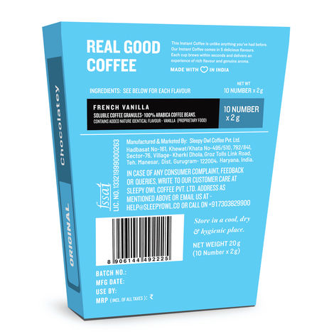 Sleepy Owl French Vanilla 100% Arabica Instant Coffee