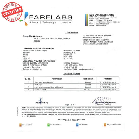 Wishcare Tinted Ceramide Lip Balm With SPF 50 PA+++ - Kojic Acid & Niacinamide