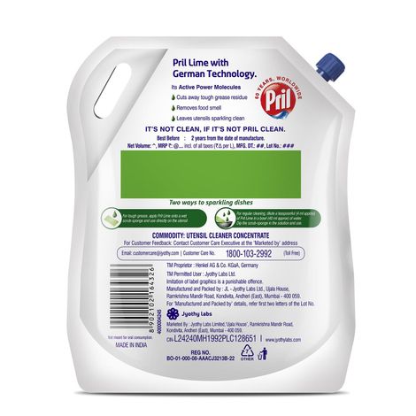 Pril Lime Dishwash Liquid | Pouch