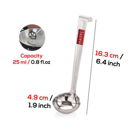Hazel Stainless Steel Ghee Tipri Spoon, Pali Ladle For Ghee Oil, Medium Size