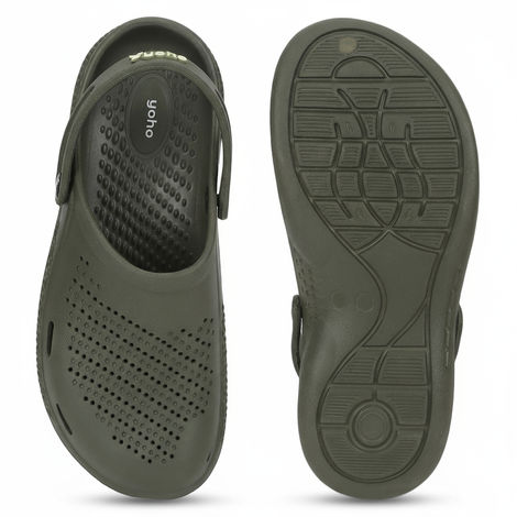 Yoho Men Classic Clogs Olive Green - UK10