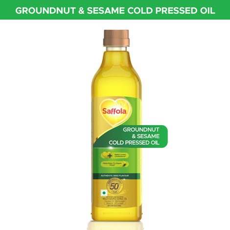 Saffola Groundnut & Sesame Seed Cold Pressed Oil | Multi-Source Oil | Helps Lower Cholesterol