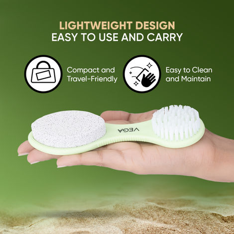 VEGA 3 In 1 Pedicure Brush Kit Tool For Cleanse Scrub & File Dead Skin | Pd-20