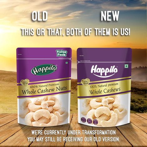 Happilo Premium Whole Cashew Nuts|Whole Kaju|Dry Fruits