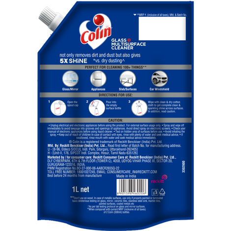 Colin Glass Cleaner & Surface Cleaner Liquid Spray