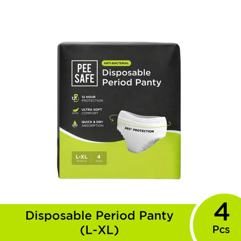 Pee Safe Disposable Leak-Proof Period Panty|Seamless, Comfortable for Day & Night Protection (L-XL)