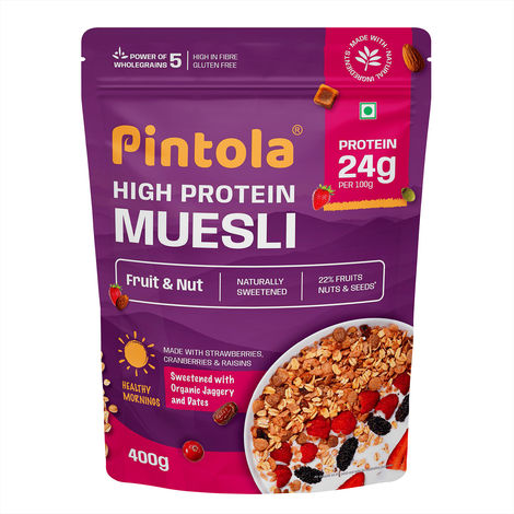 Pintola 24G High Protein Muesli - Fruit - Nut | Gluten-Free - Naturally Sweetened