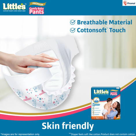 Littles Expert Baby Care Comfy Baby Diapers | Pant Style | L | 62 pcs