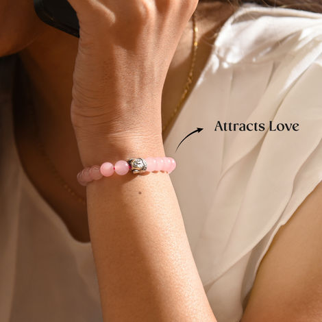 Astrotalk Rose Quartz Bracelet with Buddha