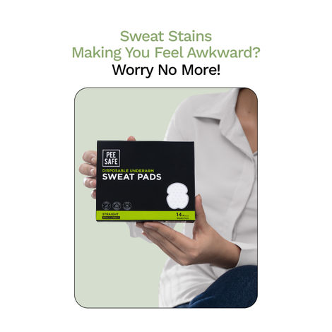 Pee Safe Disposable Underarm Sweat Pads | Absorb Sweats & Bad odours - Straight