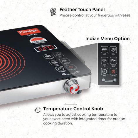 Prestige Pirc 1.0 2200 Watts Infrared Cooktop|Adjustable Temperature Controll