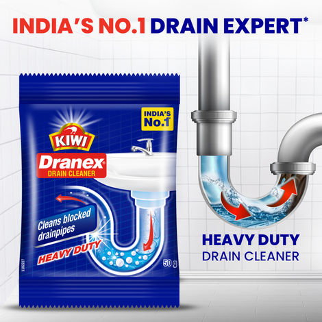 Mr. Muscle Kiwi Dranex Drain Cleaner Powder | Removes Clogs, Blockages In Just 30 Minutes Combo