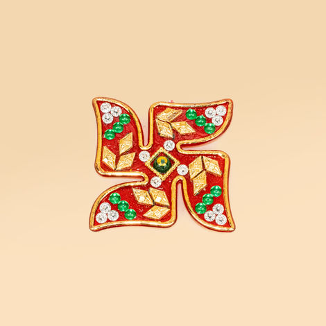 Pearls Swastik Sticker | Diacraft