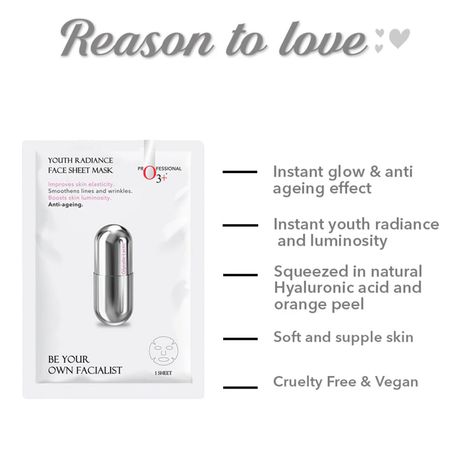O3+ Youth Radiance Face Sheet Mask