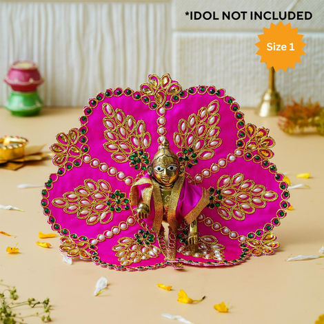 Floral Decorative Ladoo Gopal Dress for Idol (Size 1) Krishna Costume | Krishna Janmastami Special (Ecraftindia)