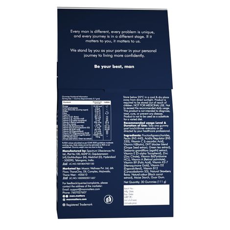 Man Matters Nourish Biotin Hair Gummies 30S Pack