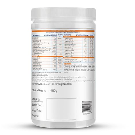 Gritzo Supermilk Height+ (8-12Y Boys), 10G Protein (Double Chocolate) (400g) & Gritzo Supermilk Height+ (13+ Boys), 13G Protein (Double Chocolate) (400g) Combo