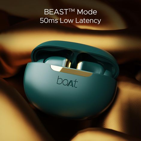 boAt Airdopes 141 ANC in Ear TWS Earbuds with mic, Active Noise Cancellation(32dB), 50ms Low Latency, 4Mics ENx, 42Hrs Battery, Fast Charge, IPX5, v5.3 Bluetooth - Green