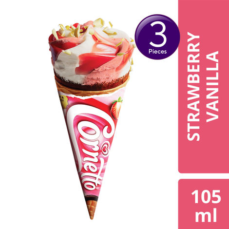 Kwality Walls Cornetto Strawberry Vanilla Cone Combo 