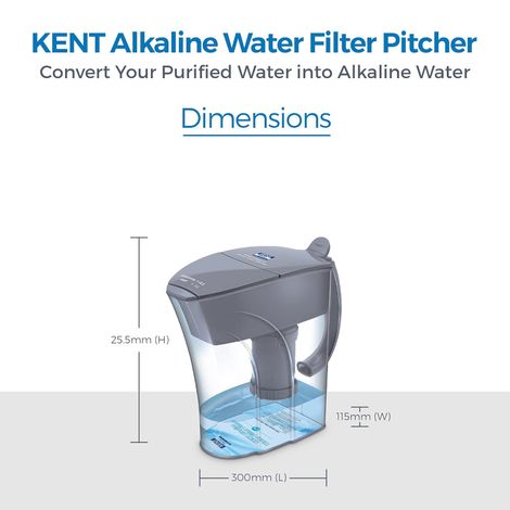 Kent 11054 Alkaline Water Filter Pitcher 3.5 L (Not Suitable For Borewell Or Tanker Water)