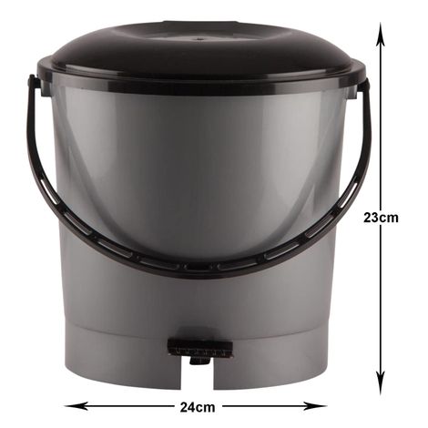 Kuber Industries Multiuses Plastic Pedal Dustbin | Trash Can With Handle | 7 Litre | Grey