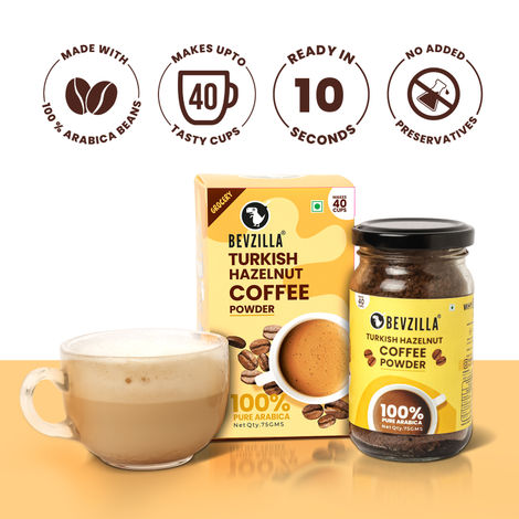 Bevzilla Turkish Hazelnut Coffee Powder