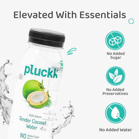 Pluckk Natural Tender Coconut Water | Hydration with Potassium & Electrolytes | No Preservatives