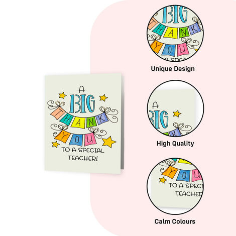 Big Thank You Teacher's Day Card | Party Propz