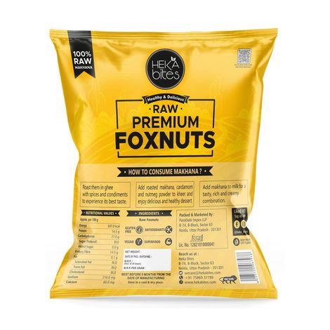Heka Bites Raw Premium Makhana - Foxnuts