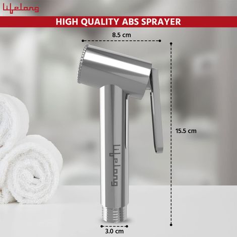 Lifelong Health Faucet Gun, Hand Jet Bidet Spray Head Abs Material 19 Chrome