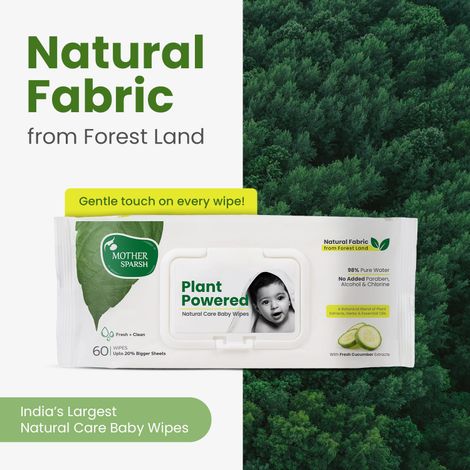 Mother Sparsh Plant Powered Baby Wipes - Natural Cucumber Extract