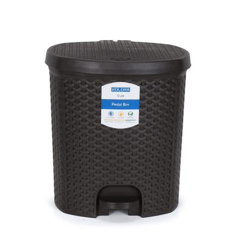 Kolorr Magnum Royal Premium Plastic Step-On Pedal Dustbin For - 14 Litre Large (Dark Brown)