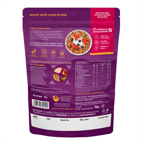 Pintola 24G High Protein Muesli - Fruit & Nut | Gluten-Free - Naturally Sweetened