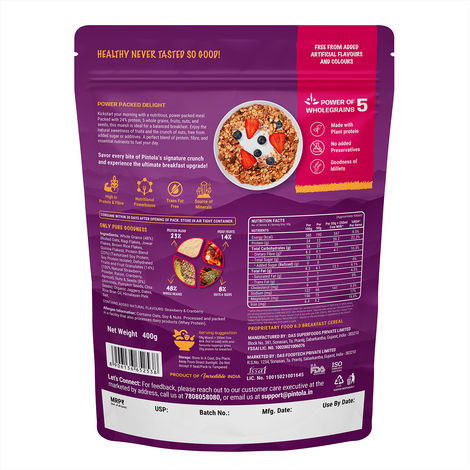 Pintola 24G High Protein Muesli - Fruit - Nut | Gluten-Free - Naturally Sweetened