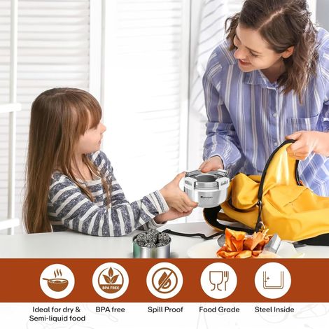 Mumma s Life Stainless Steel Airtight Containers With Leak Proof Lids | Set Of 1 | 425 ml